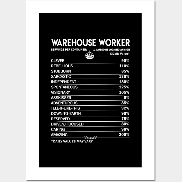 Warehouse Worker T Shirt - Warehouse Worker Factors Daily Gift Item Tee Wall Art by Jolly358